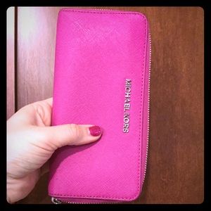 Hot pink, Michael kors, safiano leather wallet